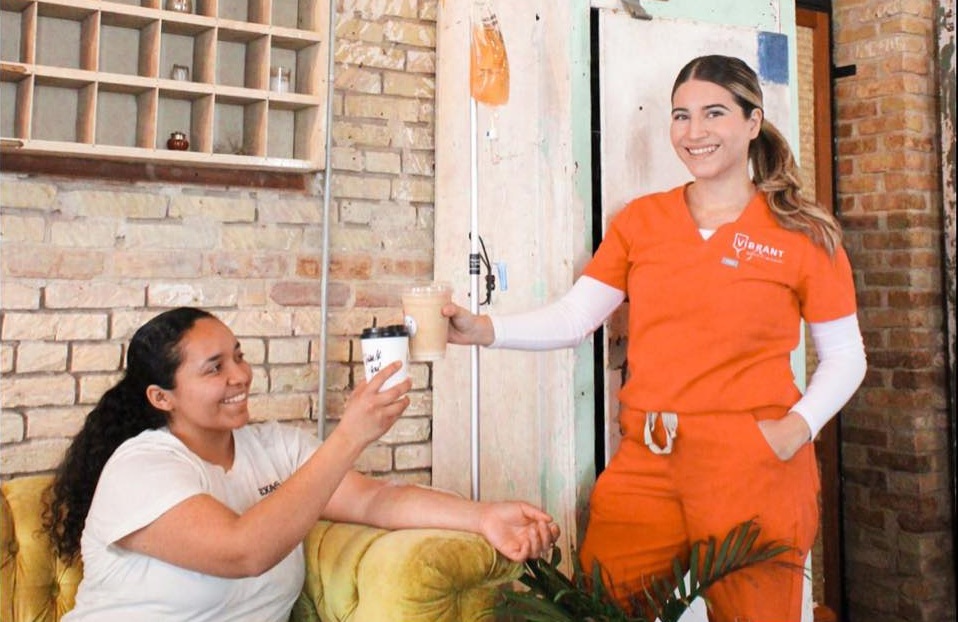 Person receiving IV therapy